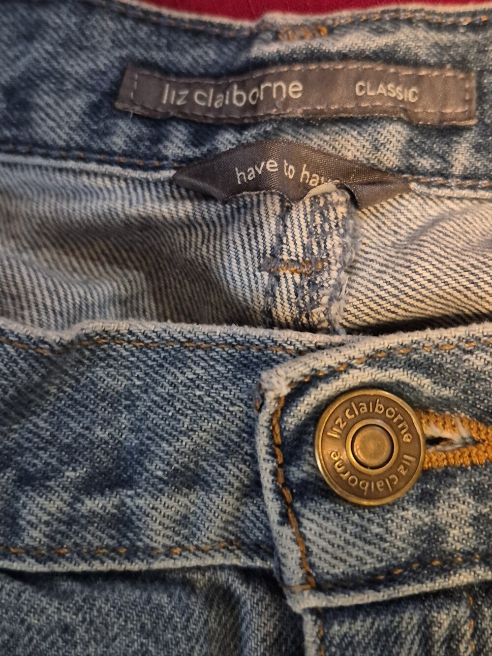 Liz Claiborne Women's Light Blue Denim Jeans with Branded Button
